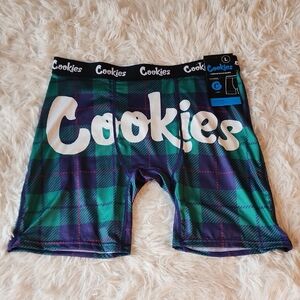 Cookies Plaid Boxer Briefs in Green & Blue Brand New
